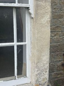 Repaired using 'sympathetic' mortar-tone