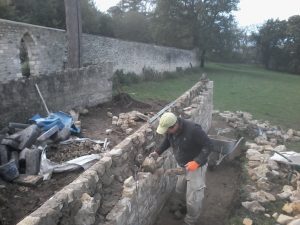 new 'spur' wall for 'ha-ha', Dundry