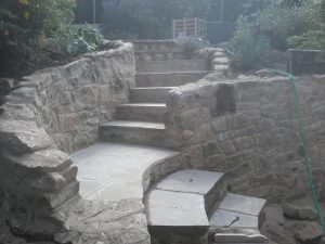 .. and rebuilt to new profile in stone....