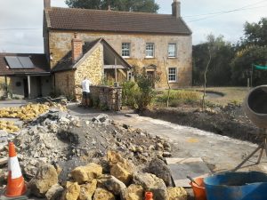 Lias with Cary stone rebuild, Castle Cary