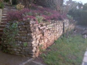 crumbling boundary wall, Westbury On Trym
