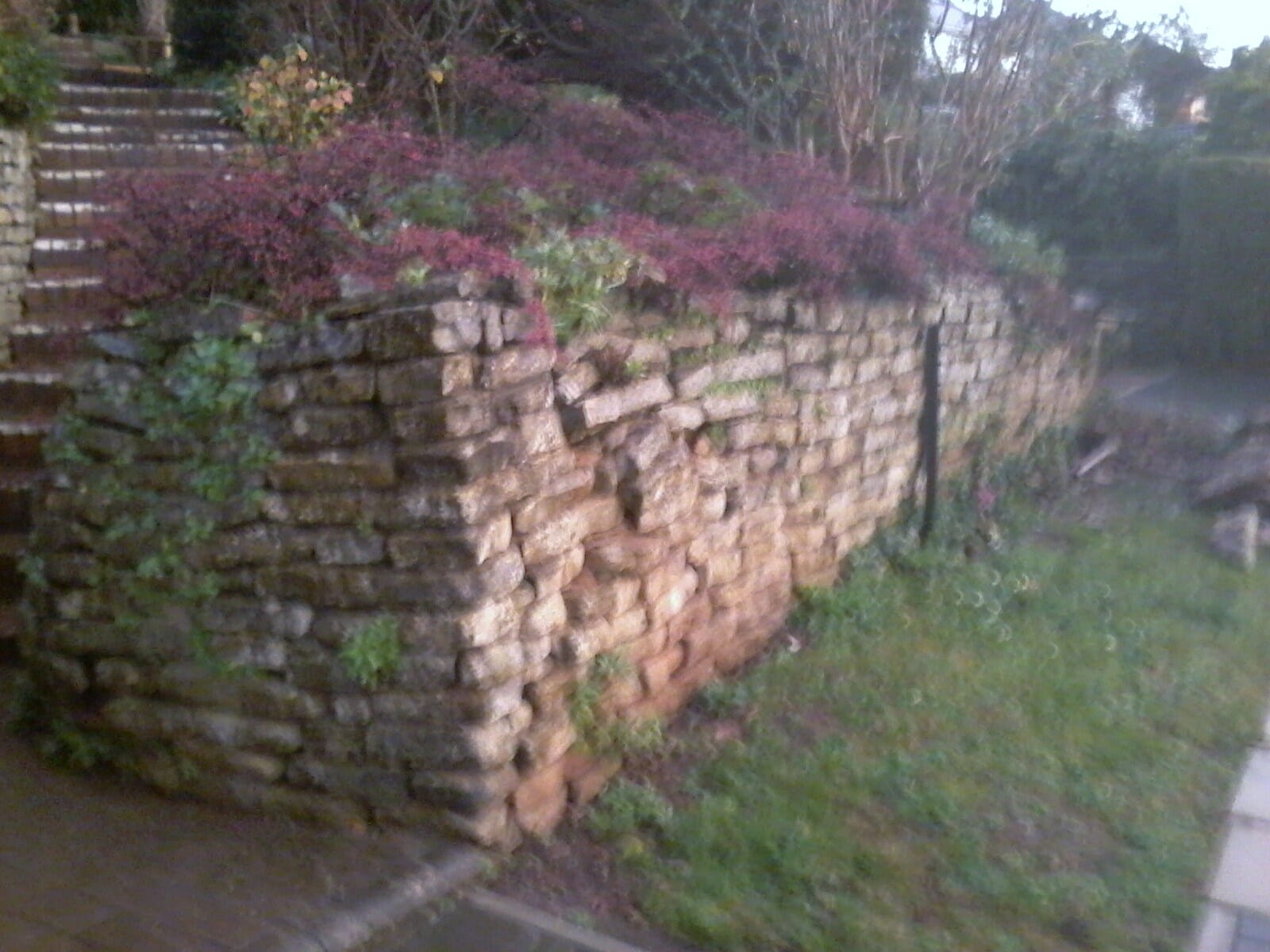 Westbury On Trym - crumbling boundary wall
