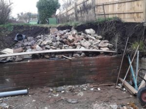 two-tier garden retaining walls due..