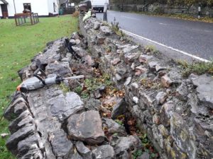Tickenham: Smashed Wall at The Rabbit Centre