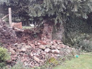 Shipham: wall collapse