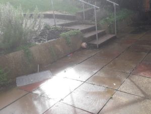 Bridgwater: 1970s patio/steps at workstart..