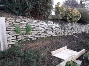 Ilminster area - wall & bank needing tlc