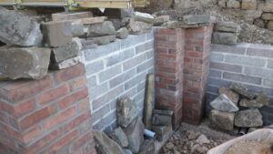 Clevedon: Grade 2 Home: terrace retaining walls