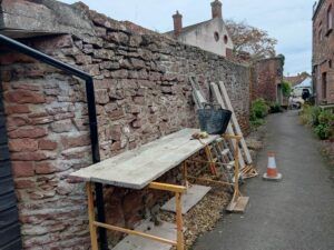 Cannington: deteriorating wall bordering public walkway