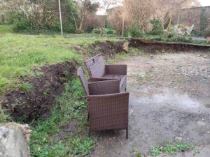 Wells area before...