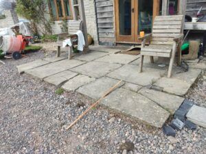 Charlton Adam: ancient deep flagstones out of level