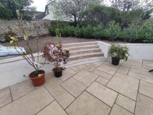 Curved terracing, walling, and steps